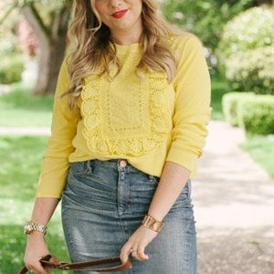 J.Crew Lara Lace Bib Pullover